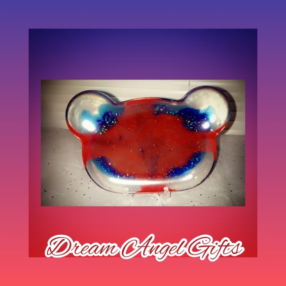 Red clear blue jewelry tray - Picture 1 of 2
